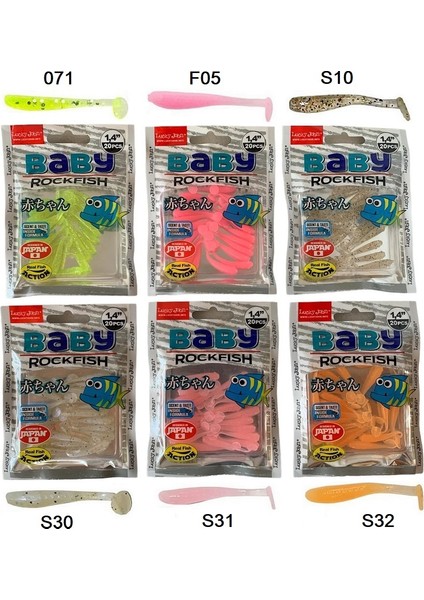 Baby Rockfish 1.4'' (3.5 Cm) 20'li Paket Lrf Silikon Yem