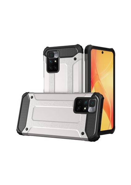 Redmi 10 Tam Koruma Sağlayan Çift Katmanlı Crash Premium Sert Silikon Kılıf