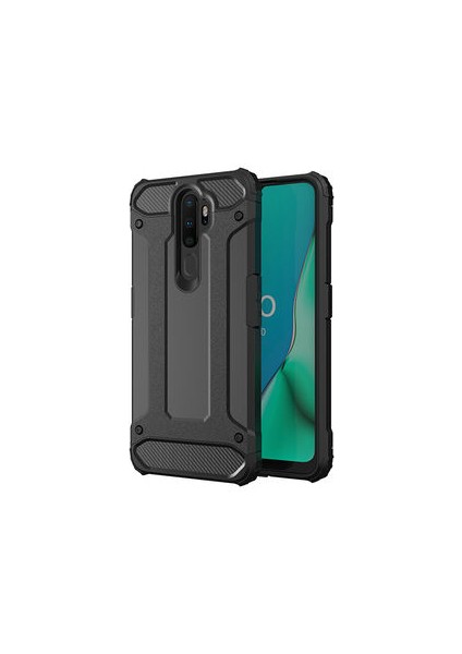Oppo A5 2020 Tam Koruma Sağlayan Çift Katmanlı Crash Premium Sert Silikon Kılıf