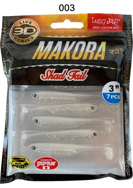 Makora 3D Shad Tail 3'' (7.62 Cm) 7'li Paket Silikon Yem fiyatları