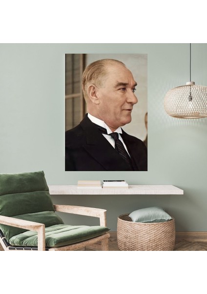 Ulu Önder Mustafa Kemal Atatürk Renkli Portre Duvar Sticker modelleri