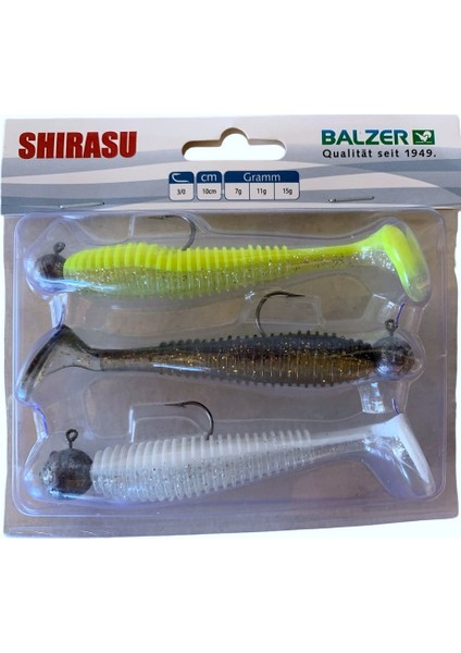16123 Shirasu Akiri Worm 10CM Silikon Yem 3'lü Set 3/0 Iğneli 7-11-15GR Zokalar