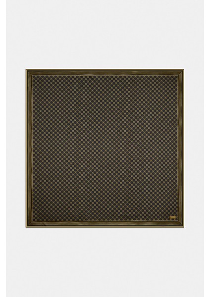 Twill Ipek Eşarp - Özel Seri - Kahve Gold