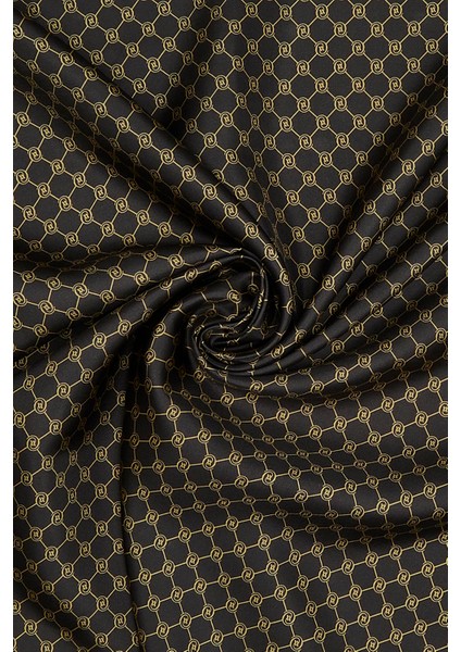 Twill Ipek Eşarp - Özel Seri - Kahve Gold