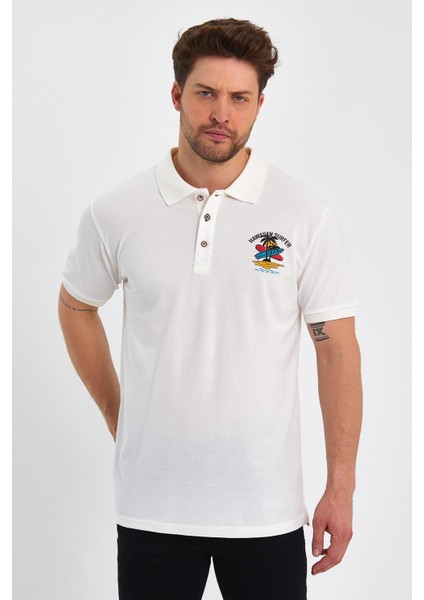 Alexandergardı Baskılı Polo Yaka T-Shirt (E21-IGNPL01)