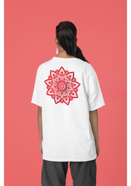 Desenli Ön ve Sırt Baskılı Oversize Unisex Pamuklu Premium Tshirt