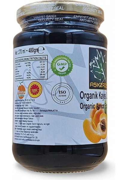 Organik Kayısı Özü 370 ml 480 g