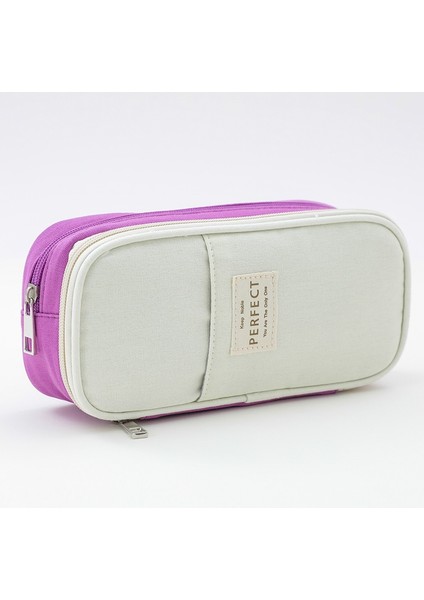 Macaron Kompozit Kumaş Kalem Kutusu Büyük Kapasiteli Öğrenci Çok Fonksiyonlu Kalem Kutusu (Yurt Dışından)