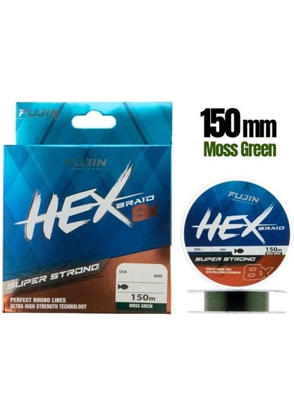 Hex 8x 150MT. 0.16MM Moss Green Pe Line Ip Misina