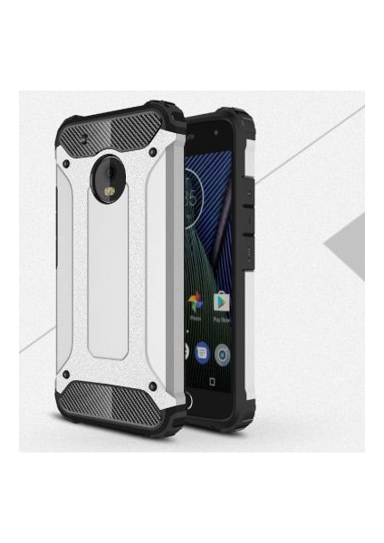 Lenovo Moto G5S Tam Koruma Sağlayan Çift Katmanlı Crash Premium Sert Silikon Kılıf