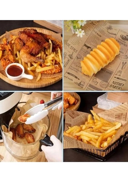 Yağlı Kağıt Vintage Gazete Desenli Sunum 100 Adet