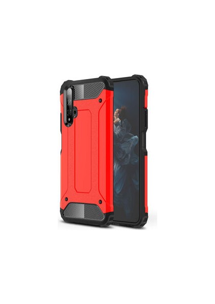 Honor 20 Tam Koruma Sağlayan Çift Katmanlı Crash Premium Sert Silikon Kılıf