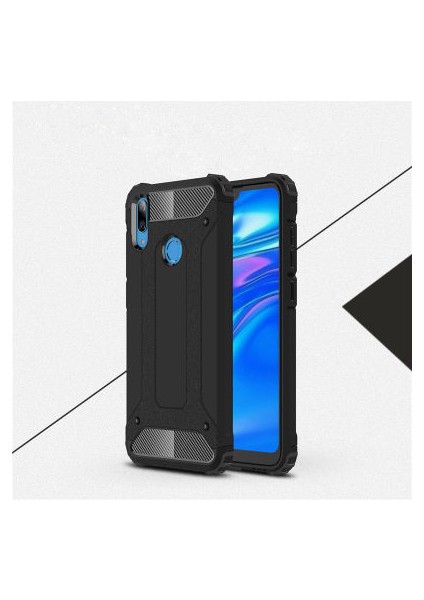 Huawei Y7 Prime 2019 Tam Koruma Sağlayan Çift Katmanlı Crash Premium Sert Silikon Kılıf
