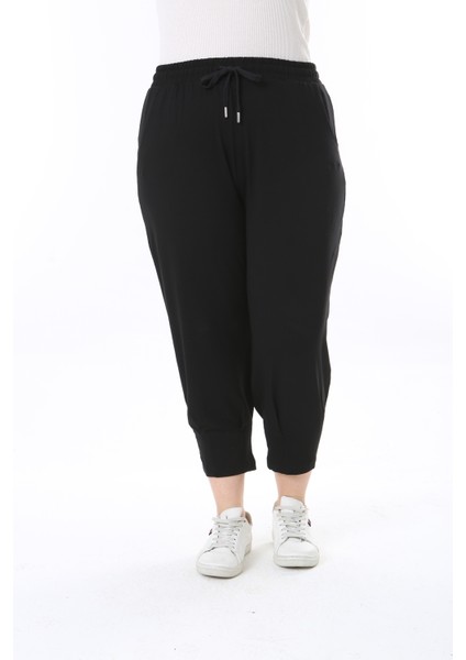 Kadın Büyük Beden Likralı Viskon Kapri Pantolon Rahat Kalıp ve Paça Detaylı fiyatları