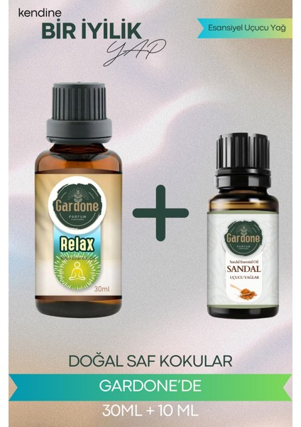 Relaks 30 ml + Sandal 10 ml (Oda Kokusu Aroma Terapi Buhurdanlık/difüzör Yağı) Set 2 Adet