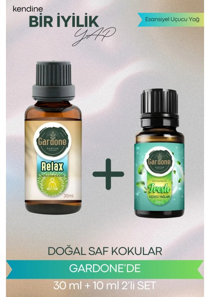 Relaks 30 ml + Fresh 10 ml (Oda Kokusu Aroma Terapi Buhurdanlık/difüzör Yağı) Set 2 Adet