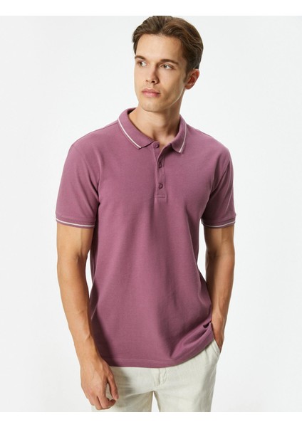 Slim Fit Polo Tişört Kısa Kollu Çizgi Detaylı Pamuklu indirimleri