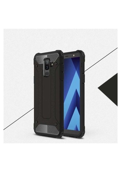 Samsung Galaxy A6 Plus 2018 Tam Koruma Sağlayan Çift Katmanlı Crash Premium Sert Silikon Kılıf