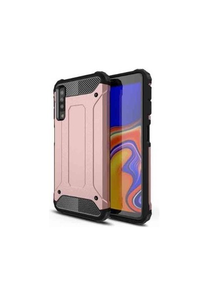 Samsung Galaxy A7 2018 Tam Koruma Sağlayan Çift Katmanlı Crash Premium Sert Silikon Kılıf