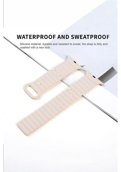Apple Watch Uyumlu 38 40 41MM Uyumlu Mıknatıslı Shine Silikon Kordon Kayış