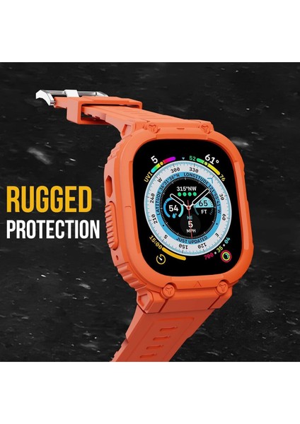 Apple Watch Uyumlu Ultra Ultra 2 Uyumlu 49MM Uyumlu Kordon Ultra Korumalı Armor Zırhlı Silikon Kordon fiyatları