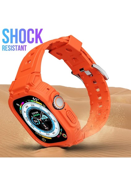 Apple Watch Uyumlu Ultra Ultra 2 Uyumlu 49MM Uyumlu Kordon Ultra Korumalı Armor Zırhlı Silikon Kordon indirimleri