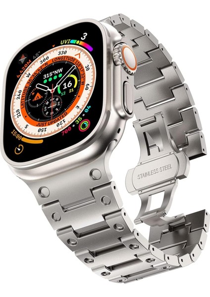 Apple Watch Uyumlu Ultra 2 Se Uyumlu 42 44 45 49MM Kordon Paslanmaz Çelik Kordon Kayış