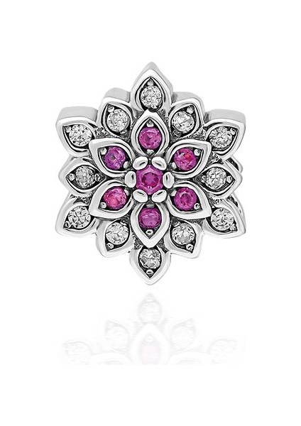 925 Ayar Gümüş Çiçek Motif Charm
