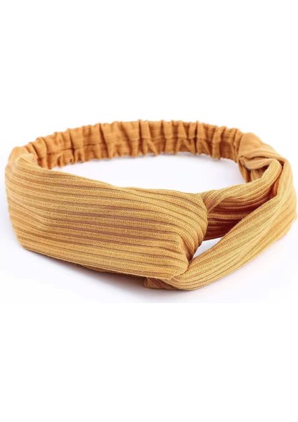 Yumuşak Dokulu Pastel Renkli Kumaş Taç/saç Bandı Sarı