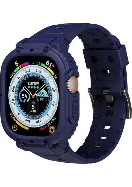 Apple Watch Uyumlu Ultra 2 Se 44 45 mm Uyumlu Kordon Ultra Korumalı Armor Zırh Silikon Kordon