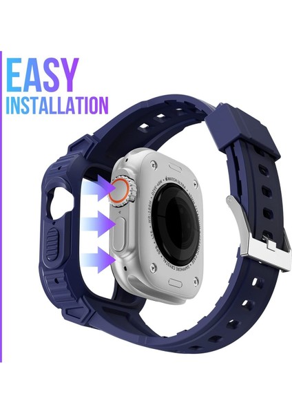 Apple Watch Uyumlu Ultra 2 Se 44 45 mm Uyumlu Kordon Ultra Korumalı Armor Zırh Silikon Kordon indirimleri