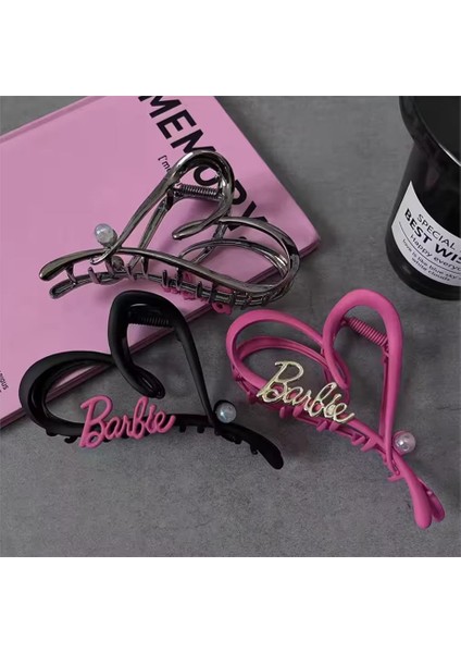 Büyük Boy Kalp Metal Mandal Toka Pembe
