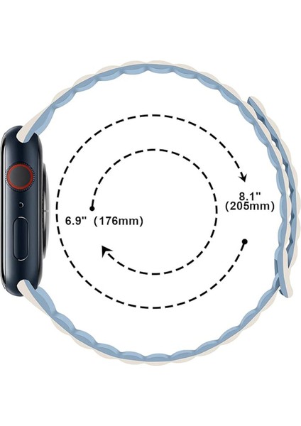 Apple Watch Uyumlu 38 40 41MM Uyumlu Mıknatıslı Shine Silikon Kordon Kayış