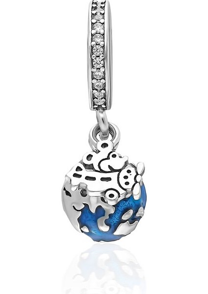925 Ayar Gümüş Sallantılı Dünya Charm