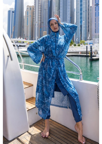 Remsa Mayo Remsa Tesettür Mayo Üzerine Tek Kaftan Kimono Pareo RP012 Rabia