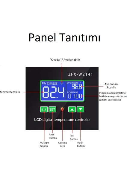 W2142A-220V/7A Pıd Kontrollü Termostat