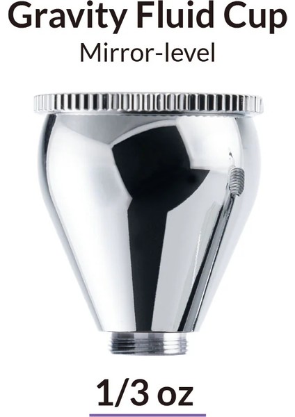 Airbrush Premium Mobius Için 1/3 Oz (9.8 Ml) Ayna Düzeyinde Boya Kabı