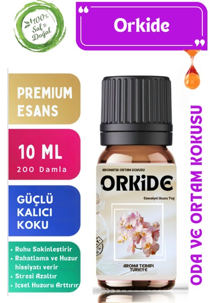 Orkide Saf Esansiyel Yağ Oda ve Ortam Kokusu Aromatik Uçucu Yağ 10 ml