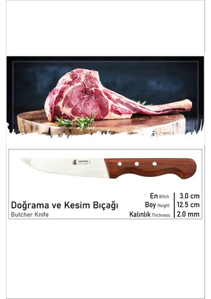 Hartok Ahşap Sap Kasap Bıçağı No:0 modelleri