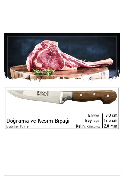 Ahşap Sap Gümüş Bilezikli Kasap Bıçak No:0 modelleri