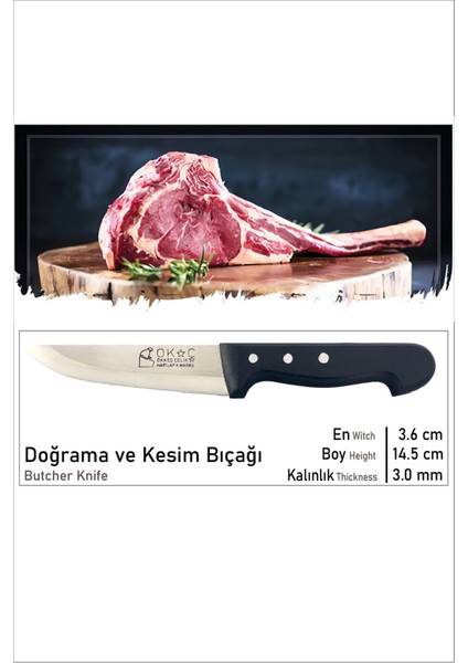 Perçinli Plastik Kasap Bıçağı No.1