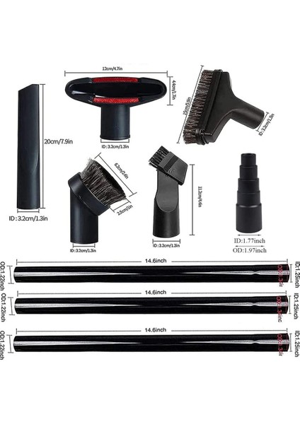 1/4 Inç Uzatma Çubukları, Standart Hortum Adaptörlü, 9'lu Paket (Yurt Dışından) modelleri