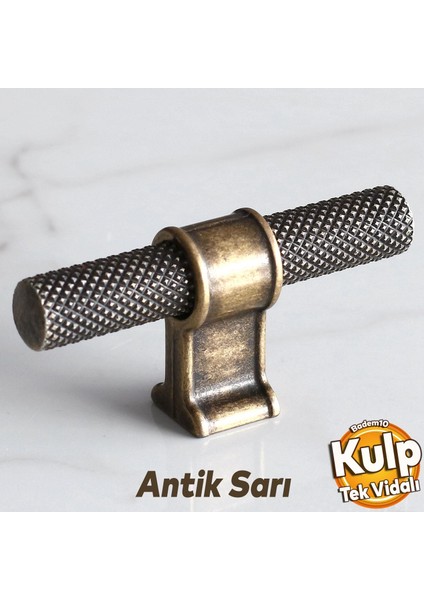 Hisar Eskitme Antik Sarı Metal Düğme Tek Vidalı Mobilya Mutfak Çekmece Dolap Kulpu Kulbu Kulpları