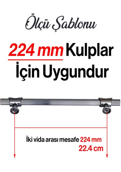 Arsin Füme Metal Kulp 224 Mm-22.4 cm Dolap Mobilya Mutfak Kapak Çekmece Dolabı Kulpları Kulbu Kulpu modelleri