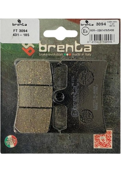 Yamaha Fjr 1300 2001-2005 Ön Fren Balata Brenta (Made In Italy) indirimleri