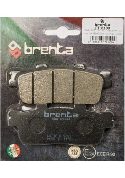 Sym Gts 250 Arka Fren Balata Brenta (Made In Italy) indirimleri