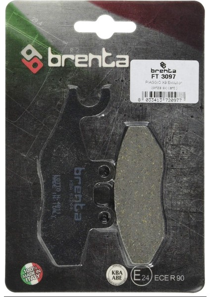 Pıaggıo X8 400 Sağ Ön Fren Balata Brenta (Made In Italy)
