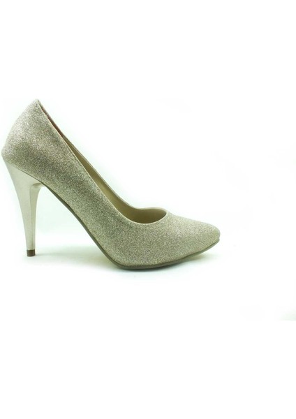 Stiletto Kadın Ayakkabı Altın-Simli 61 700
