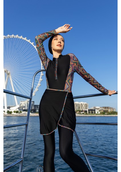 Remsa Tesettür Mayo 3 Farklı Şekilde Giyilebilir Su İtici Likralı Kumaş Kadın R127 Aybüke modelleri