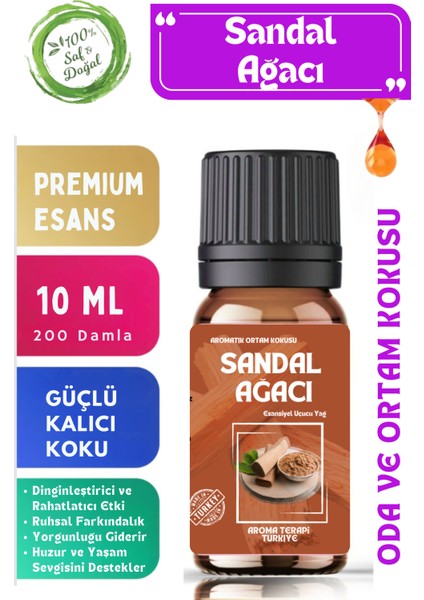 Aroma Terapi TR Sandal Ağacı Saf Esansiyel Yağ  Oda ve Ortam Kokusu  Aromatik Uçucu Yağ 10 ml